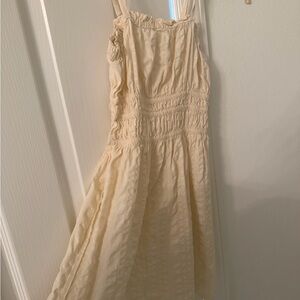 Elegant Cream Sleeveless Dress